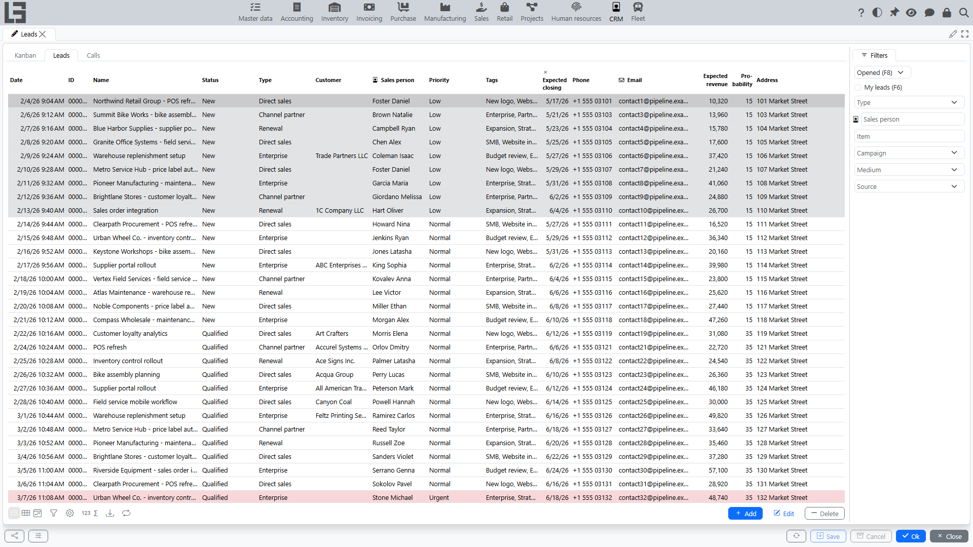 Lead list