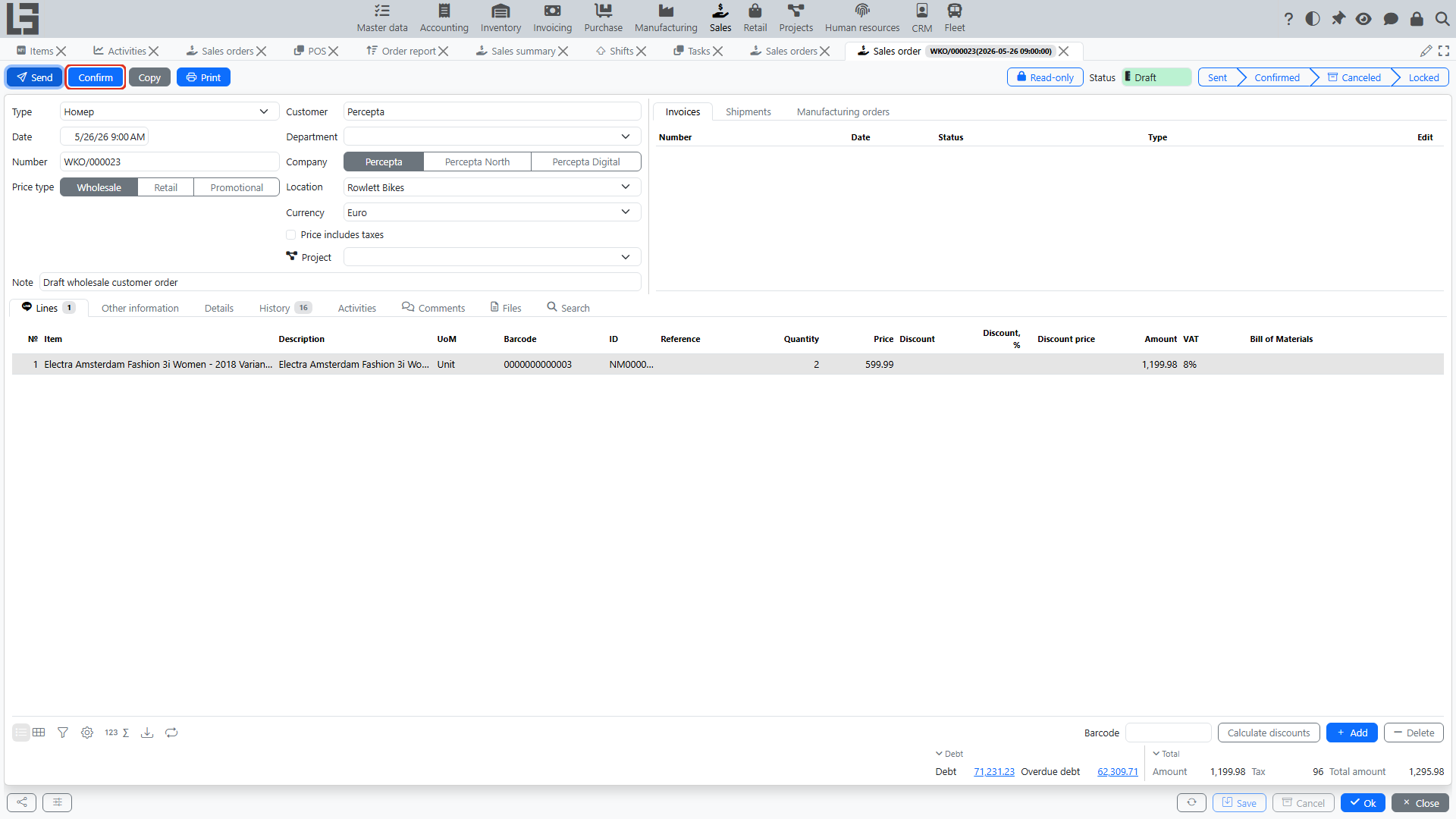 Order workflow