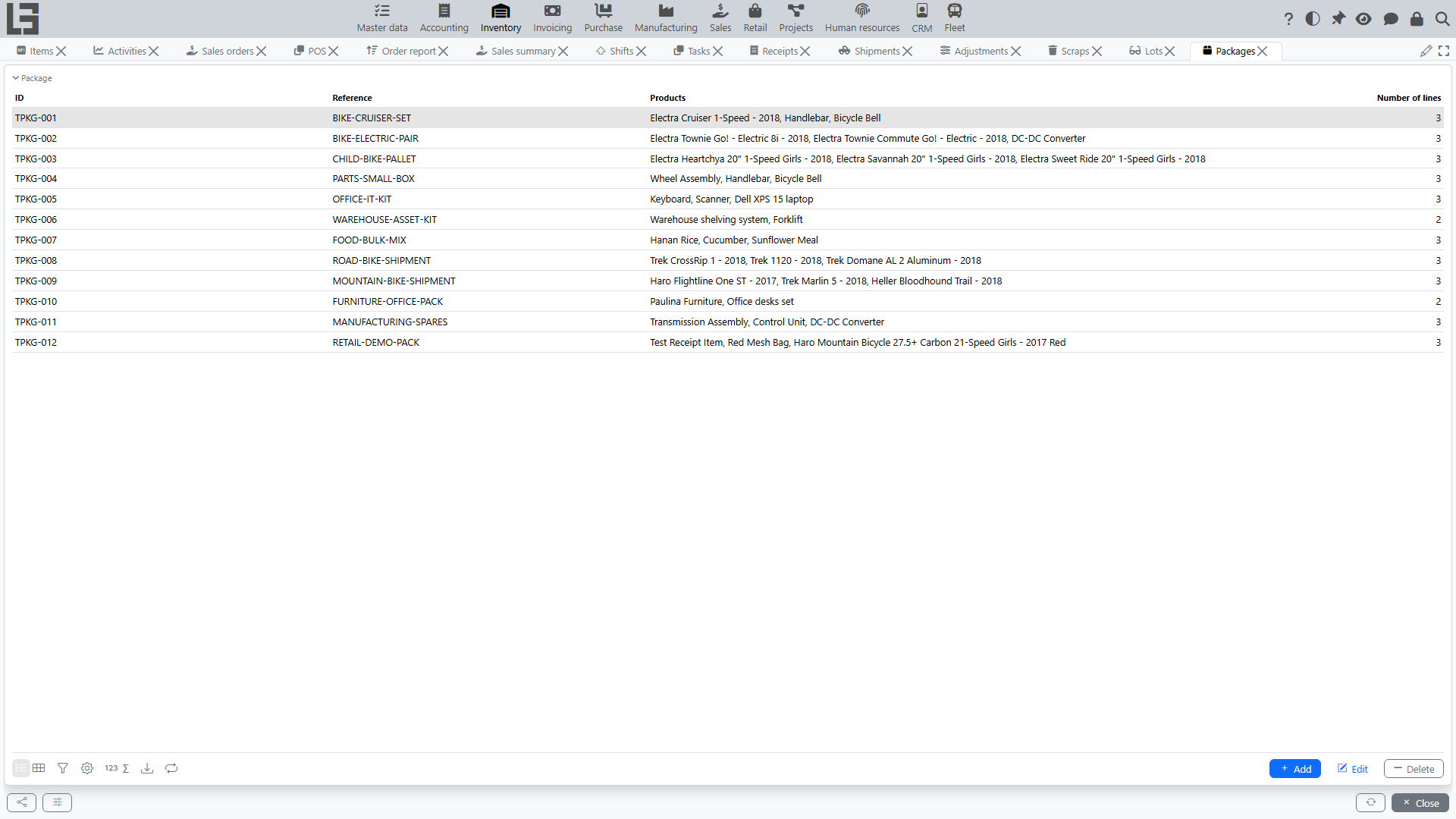 Packages list