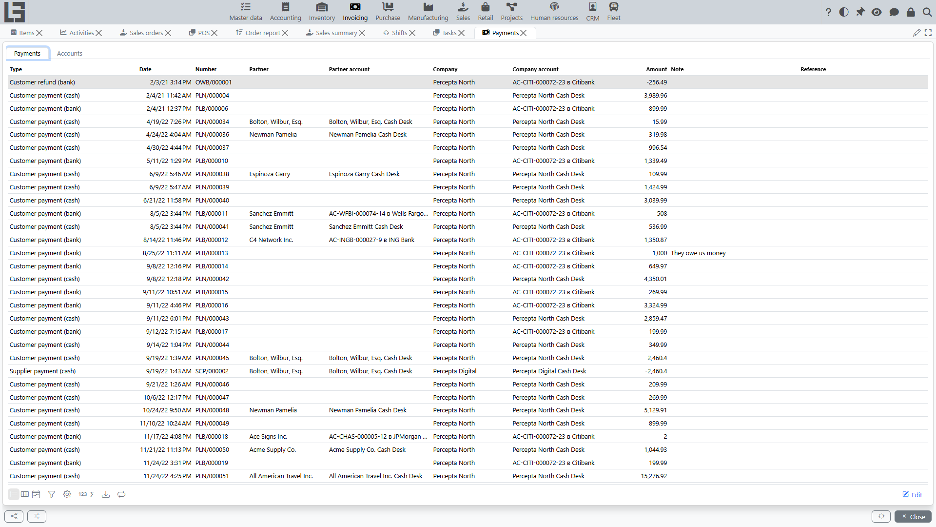 Payments report