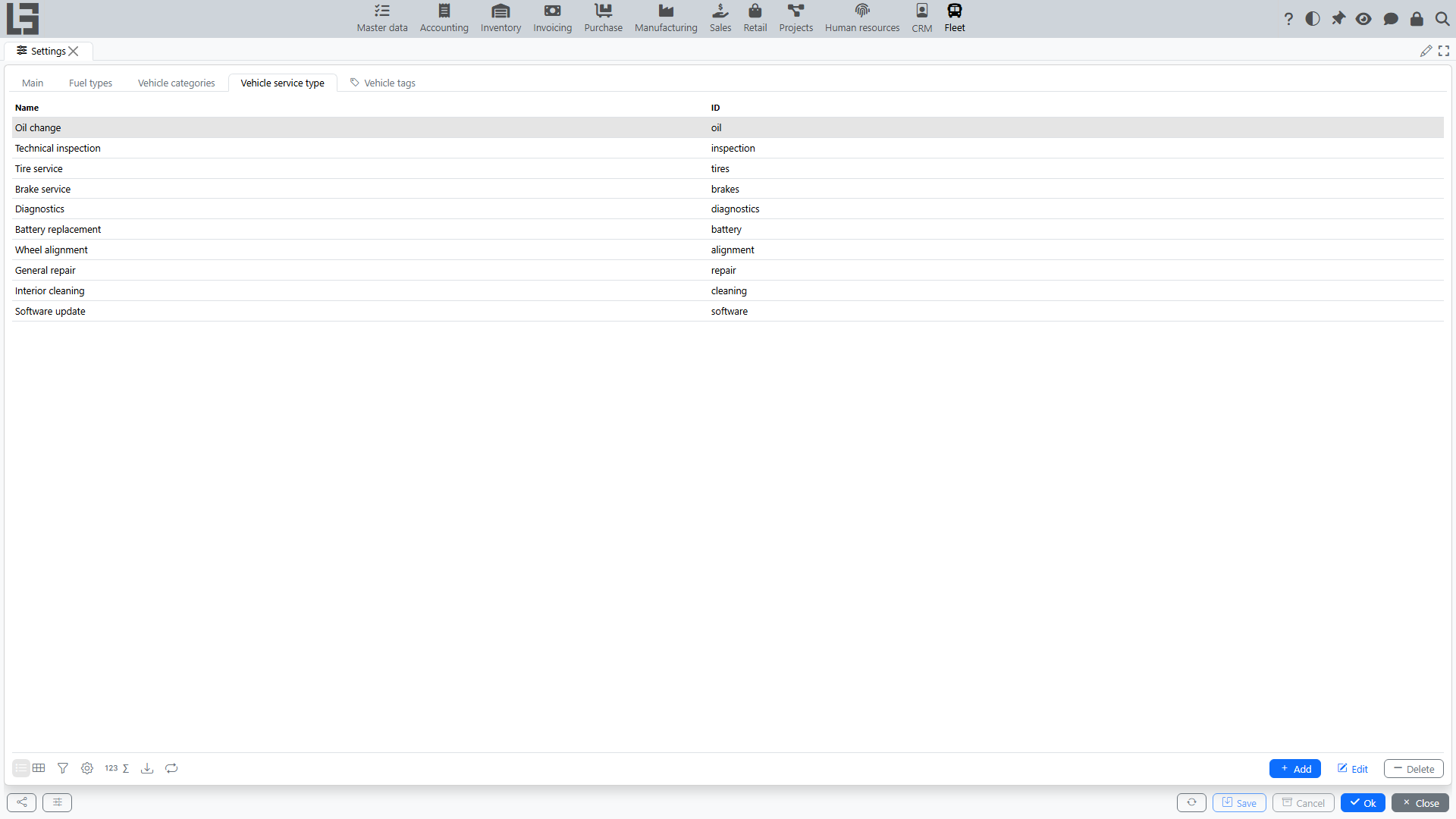 Settings form